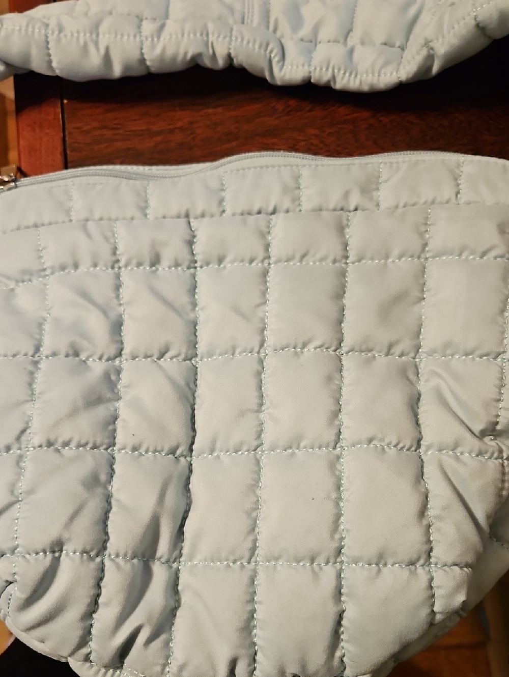 Light Blue Quilted Shoulder Bag